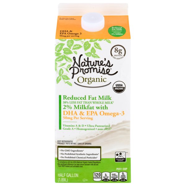 Nature's Promise Organic Milk – USDA Certified Whole, 2%, and Skim